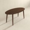 Ada - Mid-Century Modern Style Oval Dining Table - Brown - Image 4