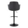Boyne - Contemporary Adjustable Barstool With Swivel With Rounded T Footrest (Set of 2) - Black - Image 5