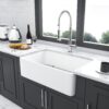 Elegant 33" Farmhouse Sink Apron Front Ceramic Single Bowl Kitchen Basin - White - Image 2