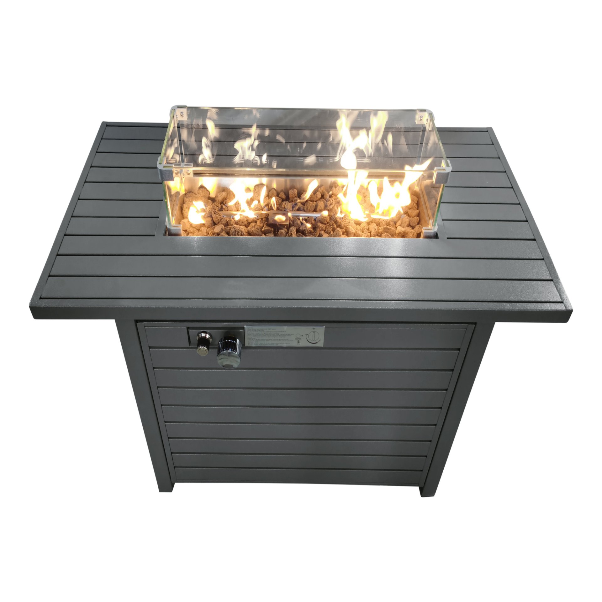 Propane Outdoor Fire Pit Table With Lid High-Quality Materials - Gray - Image 5