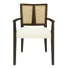Mid Century Modern Arm Dining Chair (Set of 2) With Rattan Backrest - Beige / Dark Brown - Image 4