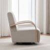 360° Swivel Accent Chair With Armrests, Comfy Lounge Chair - Beige - Image 7