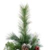 Glitter Bristle Mixed Hinged Tree With Berry And Pine Cones And 200 Cl, 407 Tips - Green - Image 6