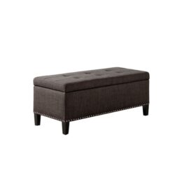 Tufted Top Soft Close Storage Bench - Charcoal