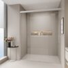 Double Sliding Shower Door, Semi Frameless Bypass Bathroom Sliding Door With 1 / 4" (6Mm) Tempered Glass For Walk In Shower - Brushed Nickel - Image 4