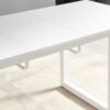 Square Extendable Dining Table With Metal Leg, Modern Space Saving Kitchen Table For Living Room - Antique White - Image 2