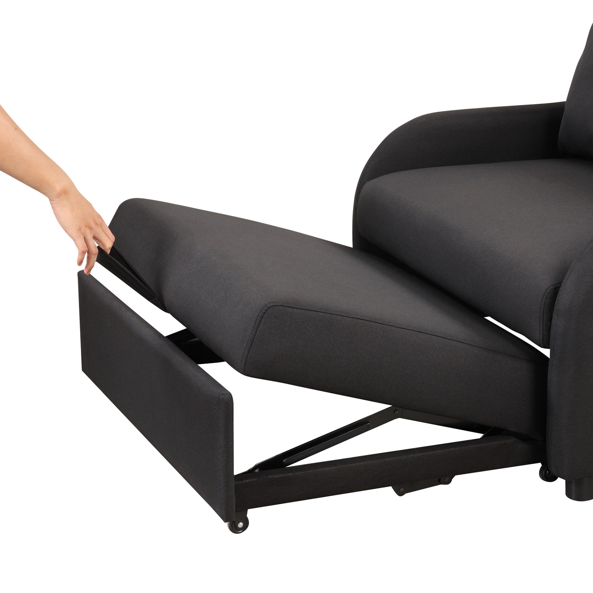 3 In 1 Pull Out Sofa Sleeper With Wing Table And USB Charge - Black - Image 22