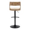 Cecina - Contemporary Adjustable Barstool With Swivel With Rounded T Footrest (Set of 2) - Black / Zebra / Cream - Image 5