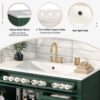 Bathroom Vanity With Top Sink, Modern Bathroom Storage Cabinet, 2 Drawers And A Tip-Out Drawer, Single Sink Bathroom Vanity - Green - Image 7