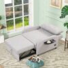 3 In 1 Pull Out Sofa Sleeper With Wing Table And USB Charge - Gray - Image 9