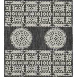 Sunshine - 2'7" X 7'3" Indoor, Outdoor Area Rug - Anthracite