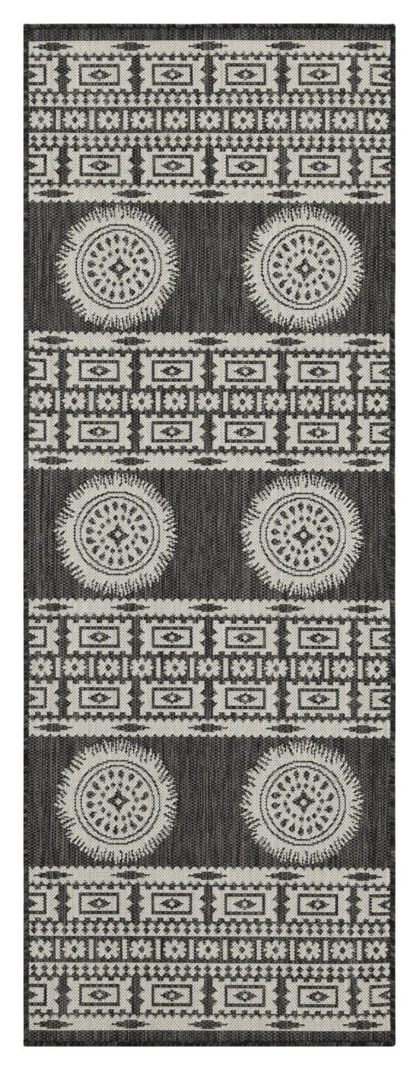 Sunshine - 2'7" X 7'3" Indoor, Outdoor Area Rug - Anthracite