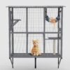 Large Walk In Outdoor Catio For Cats With Roof And 3 Access Doors - Gray - Image 9