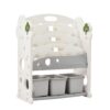 Kids Bookshelf Toy Storage Organizer With 17 Bins And 5 Bookshelves, Multi-Functional Nursery Organizer Kids Furniture Set Toy Storage Cabinet Unit With HDPE SheLF And Bins - Gray - Image 23