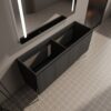 Minimalist Freestanding Bathroom Vanity Cabinet With Soft Close Doors - Dark Oak - Image 7