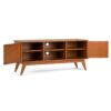 Draper - Mid Century Low TV Media Stand - Teak Brown - Image 2