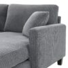Modern L-Shaped Corduroy Sofa With Reversible Chaise, 4 Seat Upholstered Sectional Indoor Furniture, Convertible Sleeper Couch With Pillows - Gray - Image 10