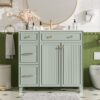 36" Bathroom Vanity With Sink, Soft Close Doors, Adjustable Shelves - Green - Image 2
