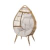 Basket Chair With Teardrop Shape And Water Resistant Cushion - Natural - Image 6