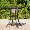 Outdoor Cast Aluminum Bistro Table With Ice Bucket - Black Copper - Image 7