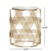 Round Table With Marble Top And Metal Base - Gold / Natural - Image 3