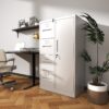 Metal Storage Vertical Filing Cabinet With Lock, 4 Drawers, 1 Door, Steel Construction, School / Office Use - Brushed Nickel - Image 5