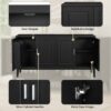 4 Door Sideboard Storage Cabinet With Door Shelf For Living Room And Dining Room, 2 Large Cabinets With Adjustable Shelf - Black - Image 5