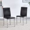 (Set of 2) Backrest Chairs With Metal Legs, They Are Ideally Suited For Minimalist And Contemporary Home Styles - Black / Silver - Image 5