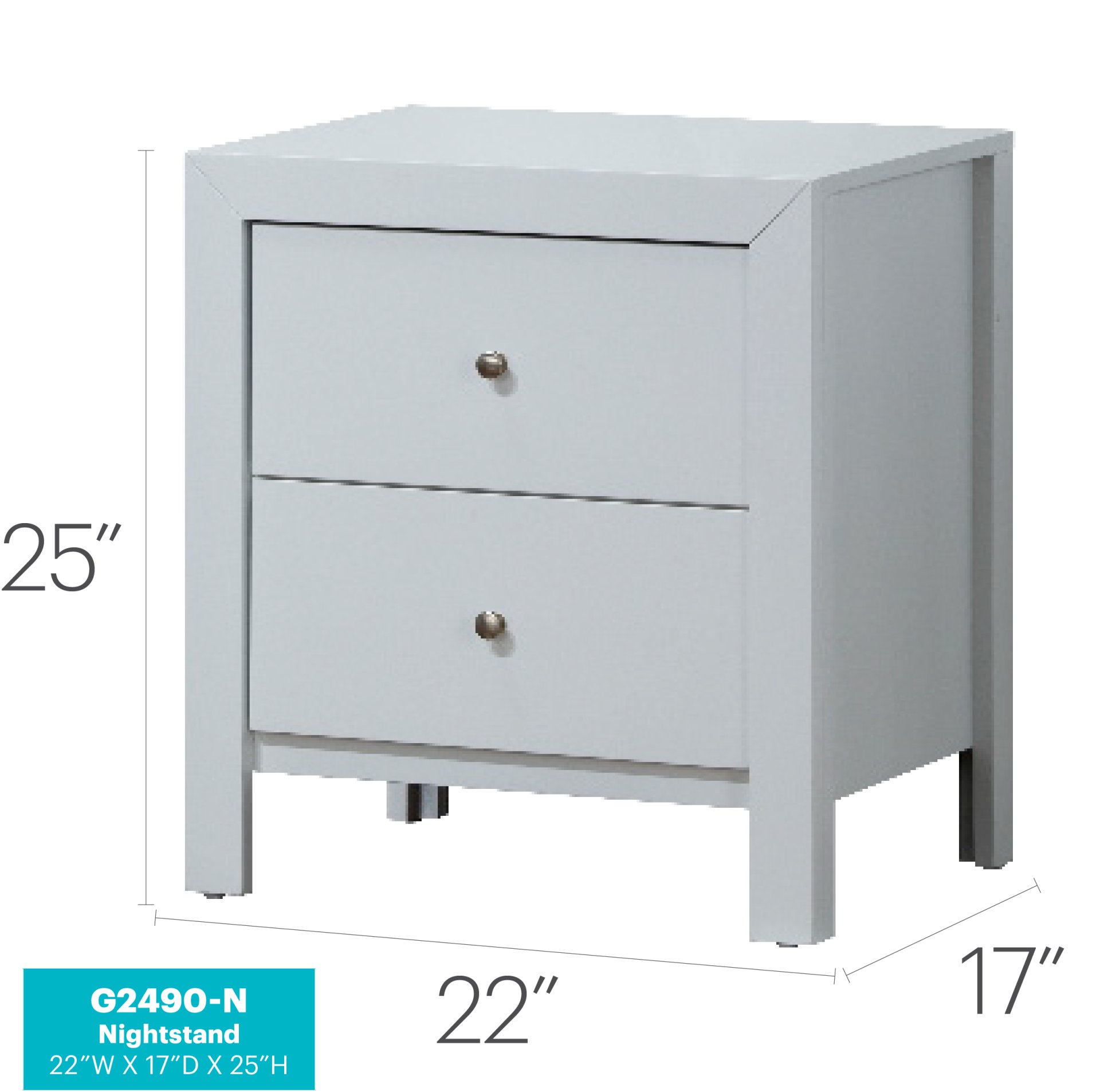 Transitional Nightstand - White - Image 5