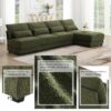 Oversized Deep Seat Sectional Sofa With Reversible Chaise, Loop Yarn Fabric 5 Seat Armless Indoor Furniture, Convertible L-Shaped Couch - Green - Image 14