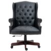 Executive Office Chair, High Back Reclining Comfortable Desk Chair With Smooth Glide Caster Wheels - Black - Image 4