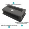 Undermount Kitchen Sink 33" 16 Gauge Ledge Workstation - Gunmetal Black - Image 8