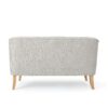 Modern Fabric Loveseat With Sloped Armrests For Living Room - Beige - Image 8