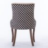 Ultra Side Dining Chair, Thickened Fabric Chairs With Neutrally Toned Solid Wood Legs, Bronze Nail Head, (Set of 2) - Beige / Patterned - Image 8