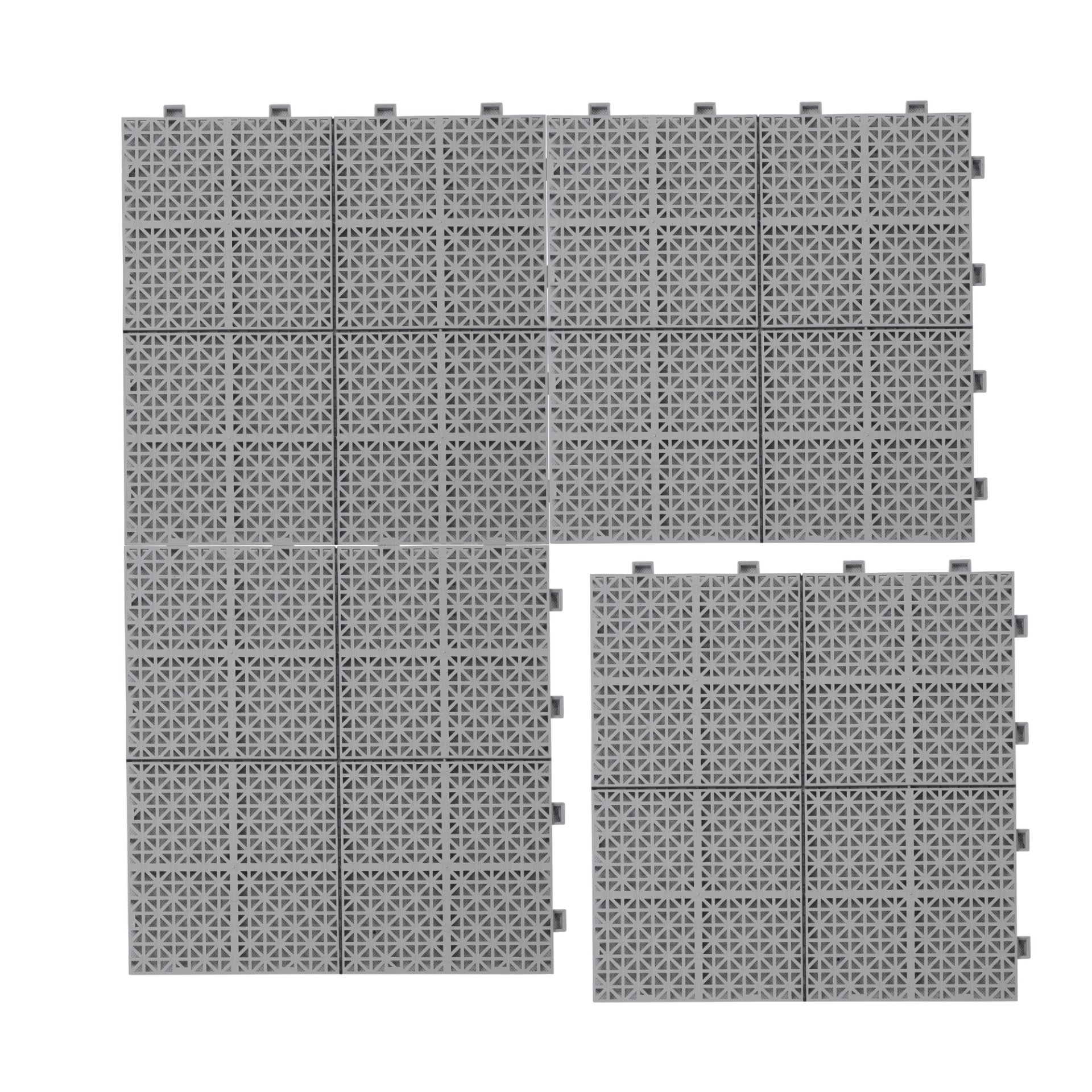 Interlocking Deck Tiles Plastic Waterproof Outdoor All Weather Anti-Slip Bathroom Shower Balcony Porch Strong Weight Capacity Upto 6613 Lbs, Rosette Pattern Pack Of 12 - Gray - Image 23