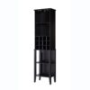 Wooden Wine Bottle Rack Metal Wine Glass Rack Four Shelves - Red Cocoa / Espresso - Image 2
