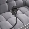 Modern Convertible Sleeper Sofa Couch With Pull Out Bed With Pillows & Side Pockets For Small Space, Living Room - Gray - Image 13