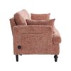 Modern Chenille 2 Seater Sofa With LED Light, USB Port, And Storage Bag - Pink - Image 19