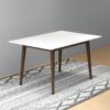 Levi - Modern Style Rectangular Dining Kitchen Table - Dark Brown / White - Image 6