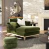 Pasadena - Modern Farmhouse Chaise Lounge Chair - Olive Green - Image 9