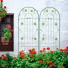 2 Pack Metal Garden Trellis Rustproof Trellis For Climbing Plants Outdoor Flower Support - Green - Image 10