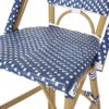 Outdoor Rattan French Barstool Set,, Bamboo, Seat Height - Teal Blue / White - Image 13