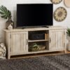Classic Grooved Door TV Stand For TVs Up To 65" - White Oak - Image 5
