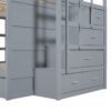 Full Over Full Bunk Bed With Twin Size Trundle And Staircase - Gray - Image 4