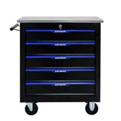 5 Drawer Multifunctional Tool Cart With Wheels - Black / Blue