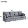 Modern Modular Sofa, 4 Seat Chenile Sectional Couch Set With 2 Pilows Included, Freely Combinable Indoor Funiture For Living Room, Apartment, Office - Light Gray - Image 7