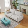 Roma - Modern 3 Seater Sofa Couch For Living Room Upholstered Fabric - Beige - Image 10