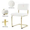 Modern Light Luxury Dining Chair (Set of 4) With MetalLegs And Bow Design - White - Image 5