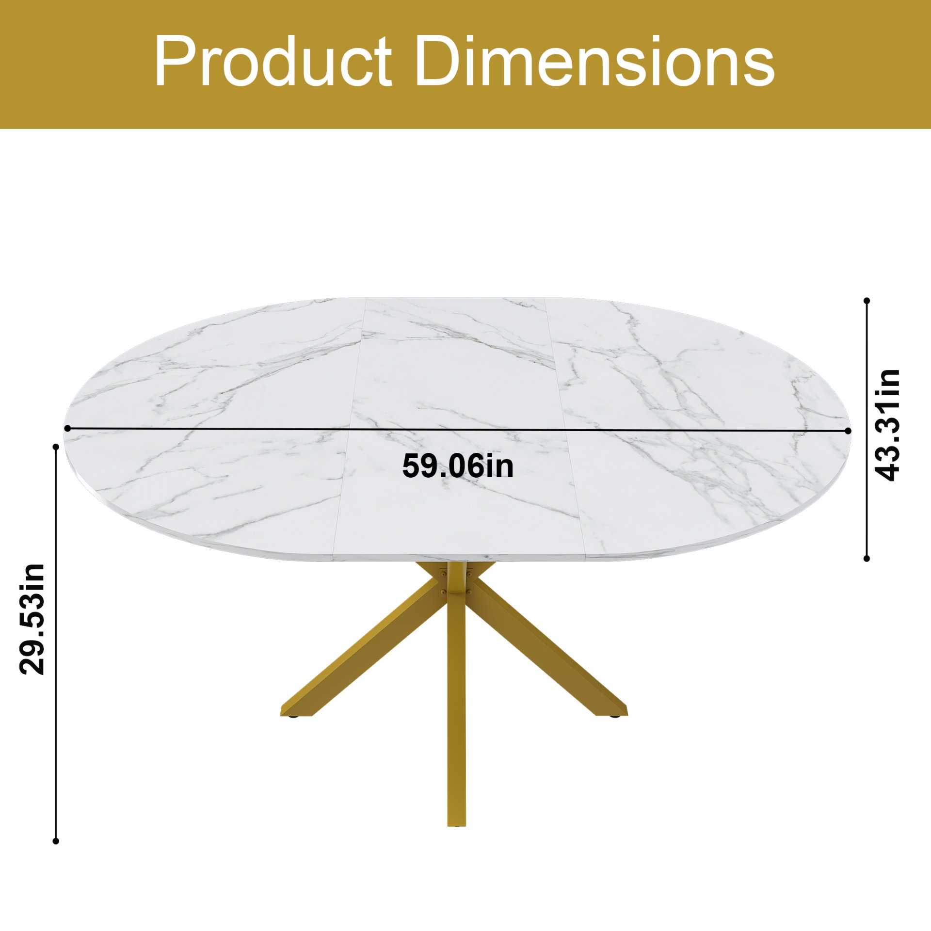 Round Dining Table With Extendable Blades, X Base, Fits 4 - 6 People - White - Image 3