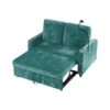 Modern Loveseat Pull Out Sofa Bed With Adjustable Backrest, Two Cup Holders, A Phone Holder, Three Charging Ports And Side Storage Pockets For Living Room - Teal - Image 18